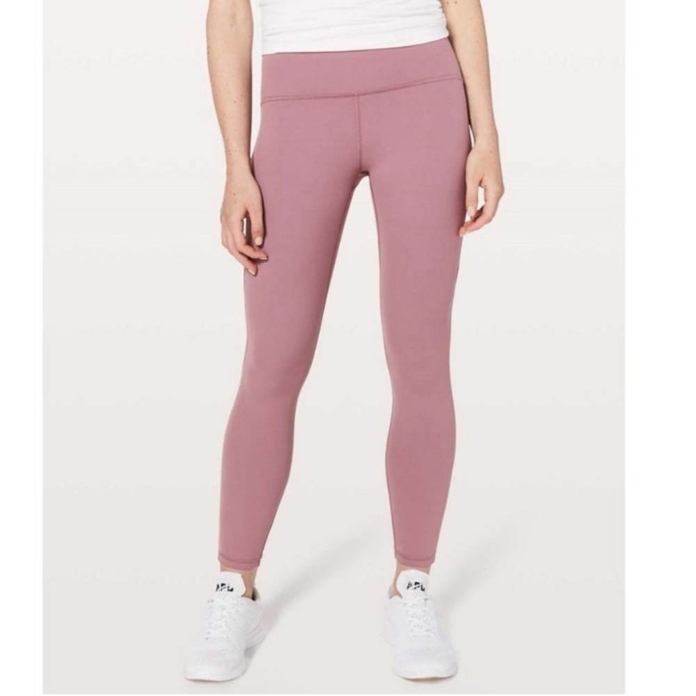 Lululemon Women Train Times 7/8 Tight in Pink Size 6 LW5AMOS